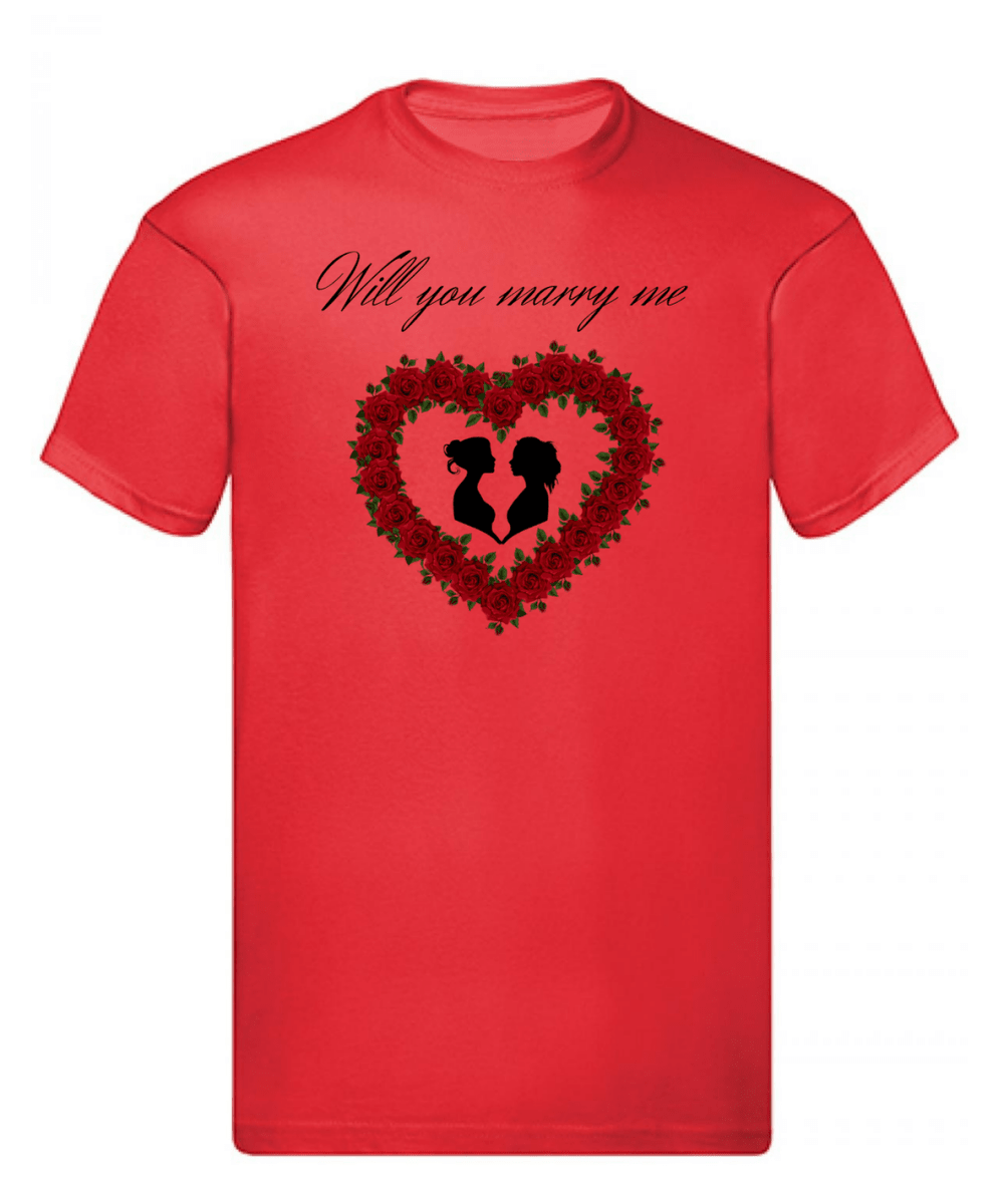 Balldiri T-Shirt LGBTQ Heiratsantrag S bis 5XL - rot - Balldiri