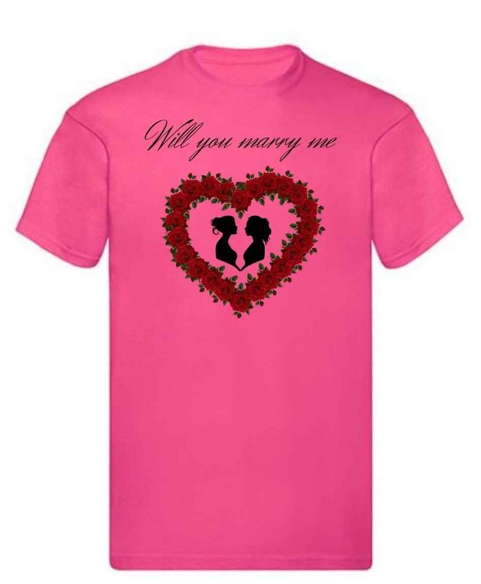 Balldiri T-Shirt LGBTQ Heiratsantrag S bis 5XL - rosa - Balldiri