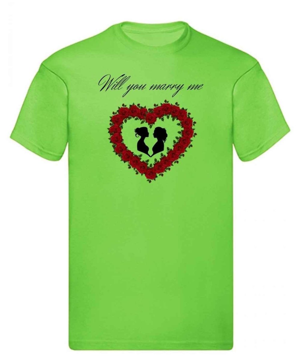 Balldiri T-Shirt LGBTQ Heiratsantrag S bis 5XL - hellgrün - Balldiri