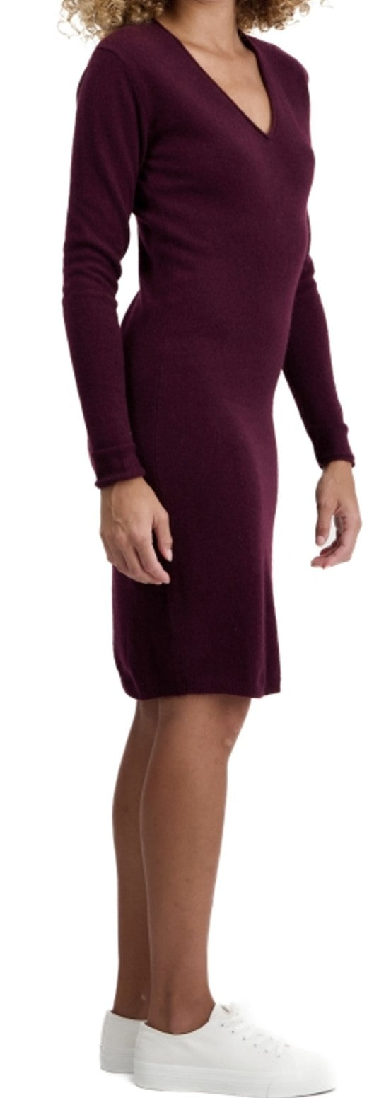 Balldiri 100% Kaschmir Damen Langarm V-Kleid 2-fädig - Balldiri & Windhound