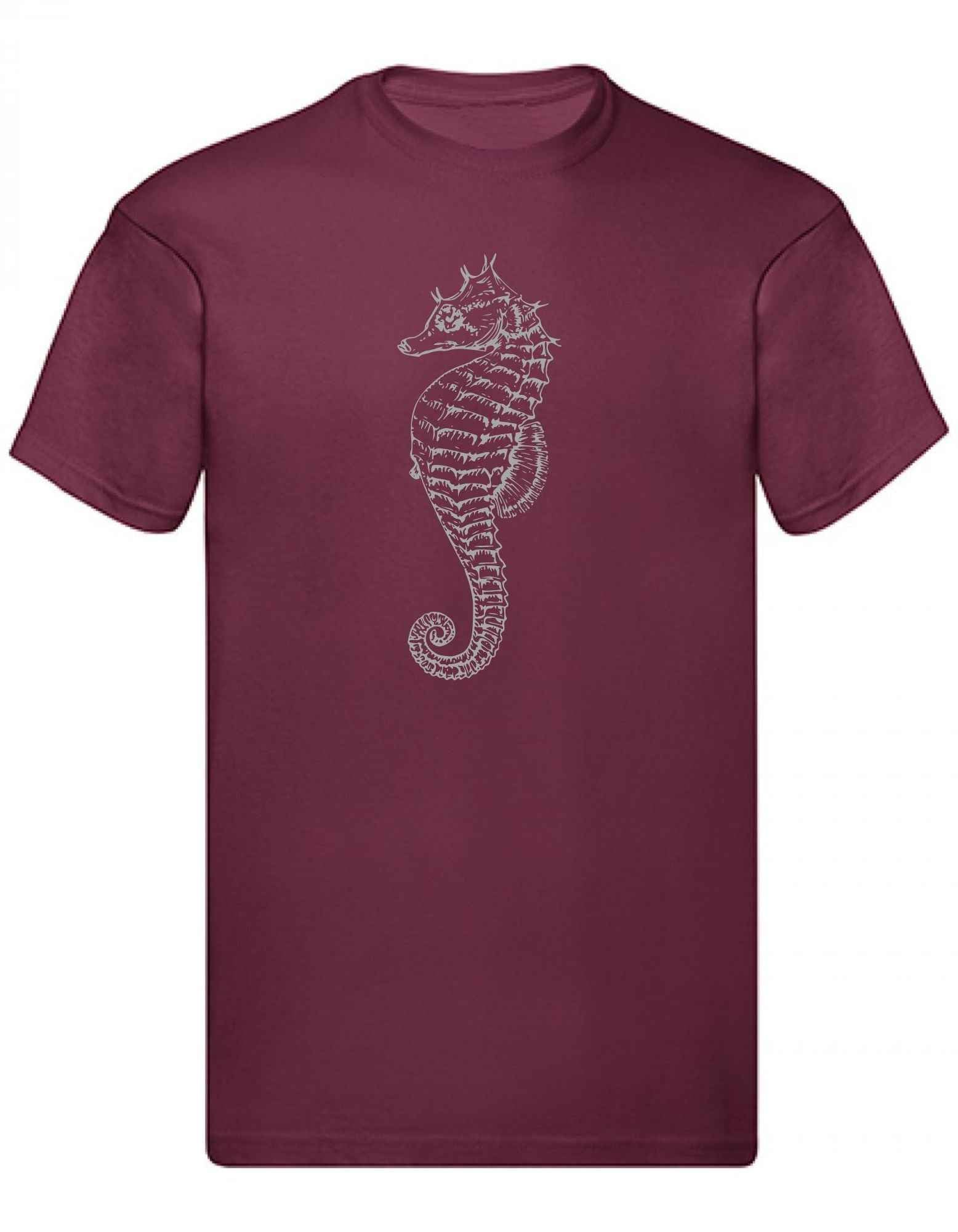 Balldiri T-Shirt Herren graues Seepferdchen S bis 5XL