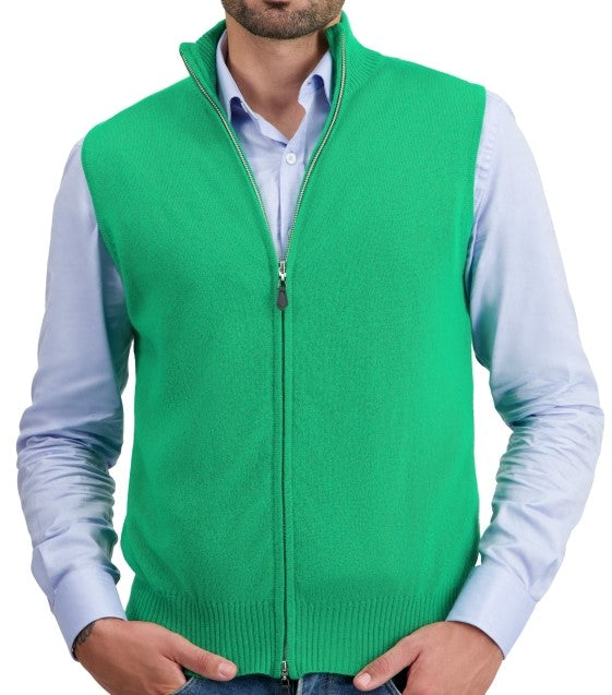 Balldiri 100% Kaschmir Herren Kurzarm Weste mit Stehkragen 2-fädig - Balldiri & Windhound