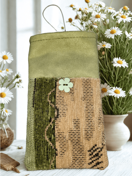 Handytasche aus Stoff handgefertigt | Balldiri Handwerks-Atelier - Grün - Balldiri