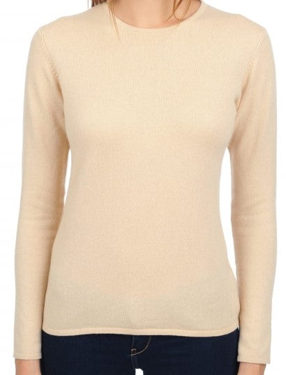 Balldiri 100% Kaschmir Damen Langarm Pullover Rundhalsausschnitt 2-fädig - Balldiri & Windhound