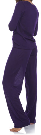 Balldiri 100% Kaschmir Damen Hausanzug Pyjama mit rundhals zweiteilig 2-fädig - Balldiri & Windhound