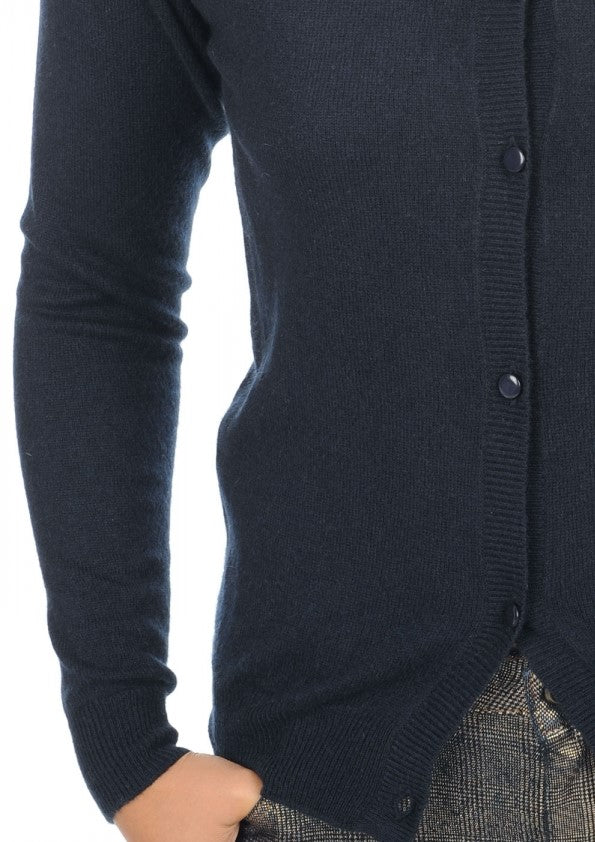 Balldiri 100% Kaschmir Damen Langarm Jacke mit Rundhalsausschnitt 2-fädig - Balldiri & Windhound