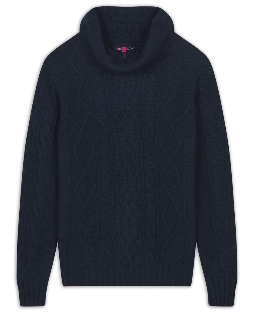 Balldiri 100% Kaschmir Damen  Pullover Rollkragen Zopfmuster 10-fädig - Balldiri & Windhound