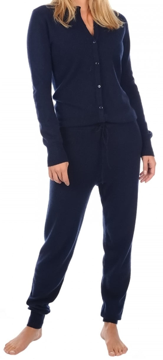 Balldiri 100% Kaschmir Damen Langarm Schlafoveral Rundhalsausschnitt 2-fädig - Balldiri & Windhound