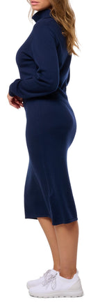 Balldiri 100% Kaschmir Damen Langarm Kleid weiter Rollkragen 2-fädig - Balldiri & Windhound