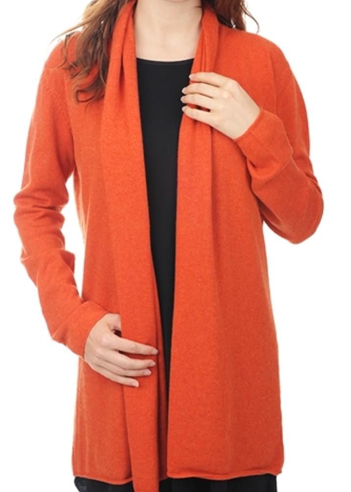 Balldiri 100% Kaschmir Damen Strickjacke Schalkragen 2-fädig