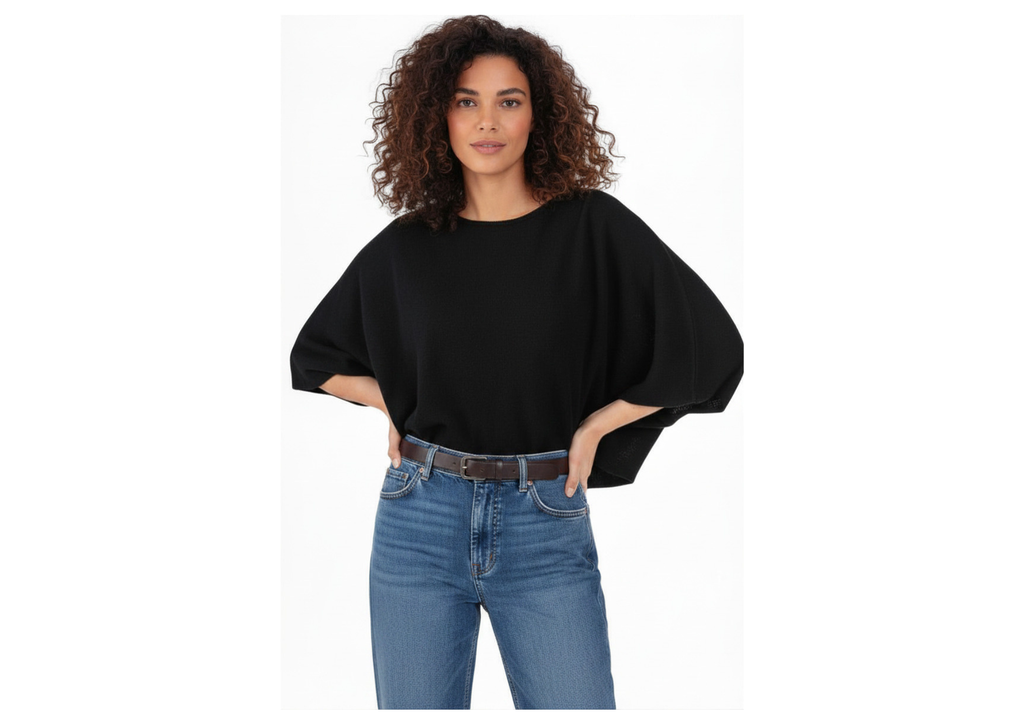 Balldiri 100% Kaschmir Damen Poncho 2-fädig