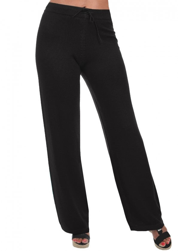 Balldiri 100% Kaschmir Hose Yoga Bekleidung Damen 2-fädig schwarz XS - Balldiri & Windhound