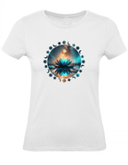 T-Shirt Damen Yoga Wellness Lotusblume XS bis 2XL - weiß - Balldiri