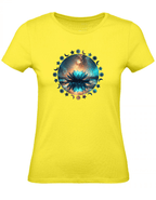 T-Shirt Damen Yoga Wellness Lotusblume XS bis 2XL - gelb - Balldiri