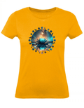 T-Shirt Damen Yoga Wellness Lotusblume XS bis 2XL - apricot - Balldiri