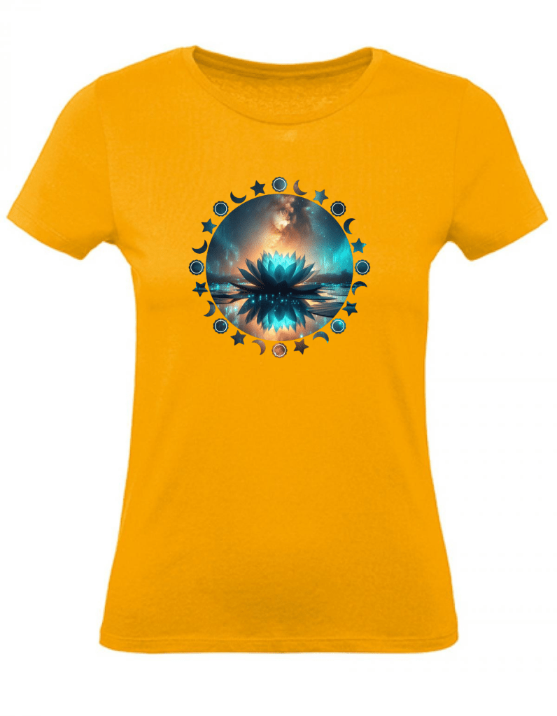 T-Shirt Damen Yoga Wellness Lotusblume XS bis 2XL - apricot - Balldiri