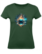 T-Shirt Damen Yoga Wellness Lotusblume XS bis 2XL - navy grün - Balldiri