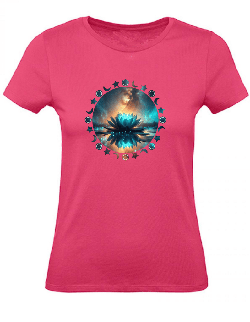 T-Shirt Damen Yoga Wellness Lotusblume XS bis 2XL - rosa - Balldiri