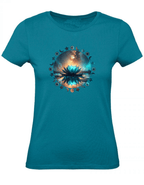 T-Shirt Damen Yoga Wellness Lotusblume XS bis 2XL - türkis - Balldiri