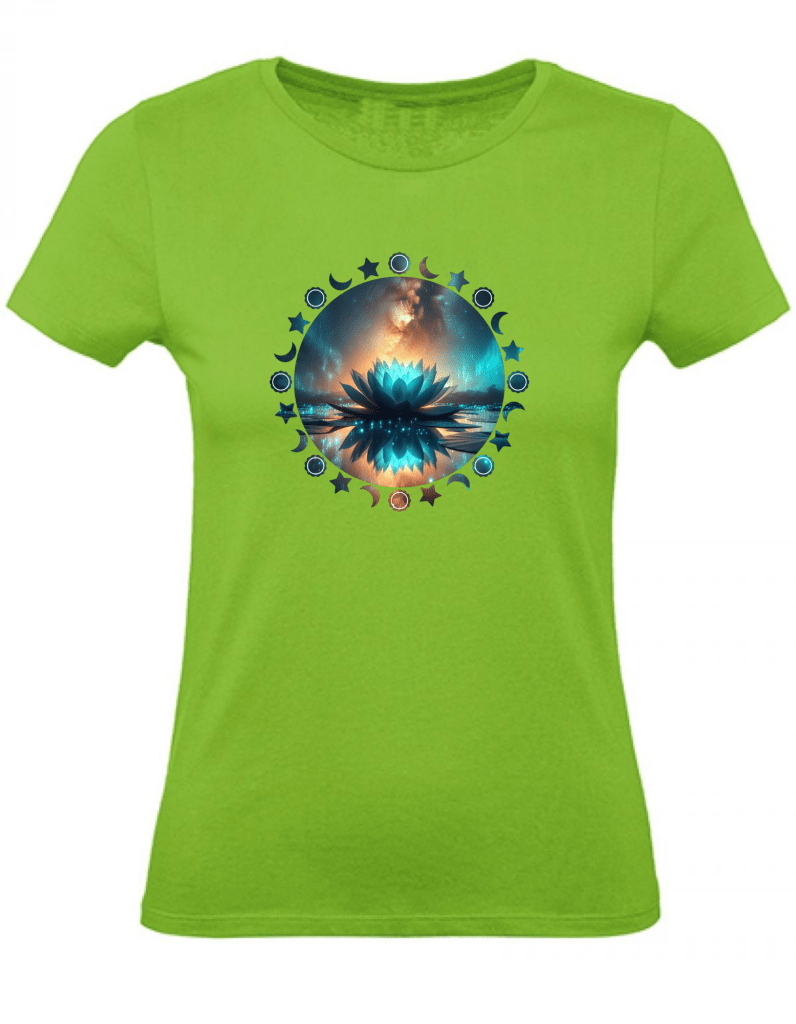 T-Shirt Damen Yoga Wellness Lotusblume XS bis 2XL - hellgrün - Balldiri