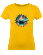 T-Shirt Damen Yoga Wellness Lotusblume XS bis 2XL - gold - Balldiri
