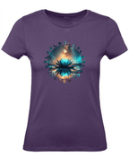 T-Shirt Damen Yoga Wellness Lotusblume XS bis 2XL - purple - Balldiri