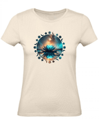 T-Shirt Damen Yoga Wellness Lotusblume XS bis 2XL - ecru - Balldiri
