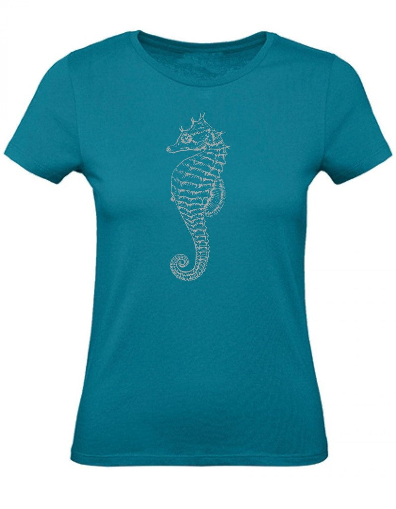 Balldiri T-Shirt Damen graues Seepferdchen XS bis 2XL