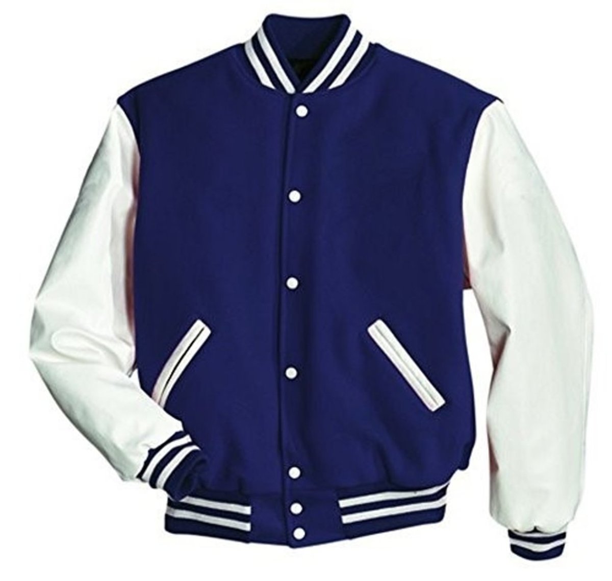 Windhound US Collegejacke College Jacke Lederärmel Retro 90er 80er - navyblau - weiß - Balldiri