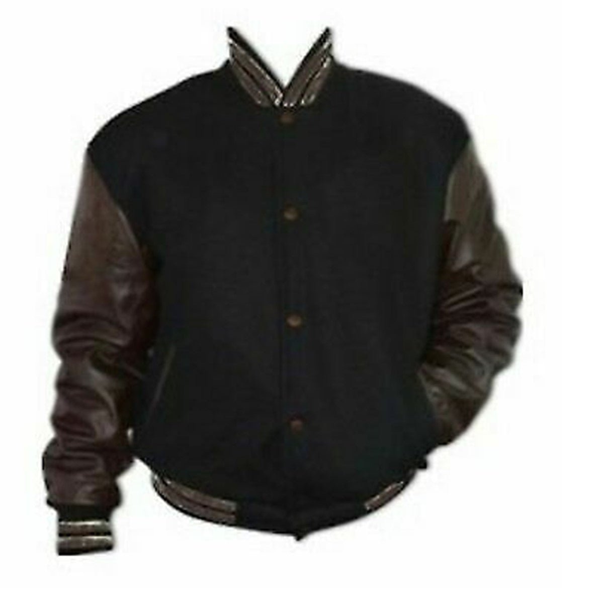 Windhound US Collegejacke College Jacke Lederärmel Retro 90er 80er - schwarz - braun - Balldiri