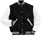 Windhound US Collegejacke College Jacke Lederärmel Retro 90er 80er - schwarz - schwarz - Balldiri