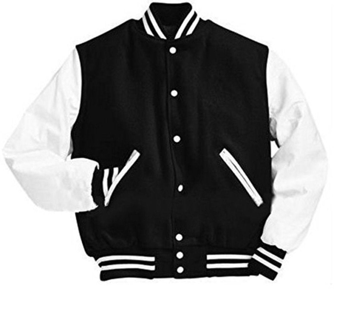 Windhound US Collegejacke College Jacke Lederärmel Retro 90er 80er - schwarz - schwarz - Balldiri