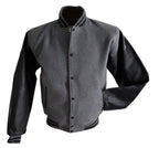 Windhound US Collegejacke College Jacke Lederärmel Retro 90er 80er - grau - schwarz - Balldiri