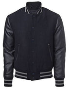 Windhound US Collegejacke College Jacke Lederärmel Retro 90er 80er - schwarz - schwarz - Balldiri