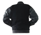 Windhound US Collegejacke College Jacke Lederärmel Retro 90er 80er - schwarz - grau - Balldiri