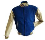 Windhound US Collegejacke College Jacke Lederärmel Retro 90er 80er - blau - beige - Balldiri