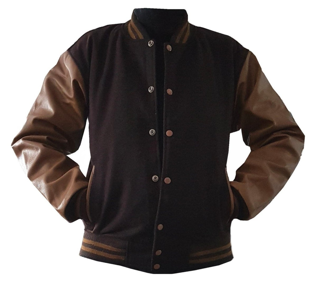 Windhound US Collegejacke College Jacke Lederärmel Retro 90er 80er - braun - braun - Balldiri