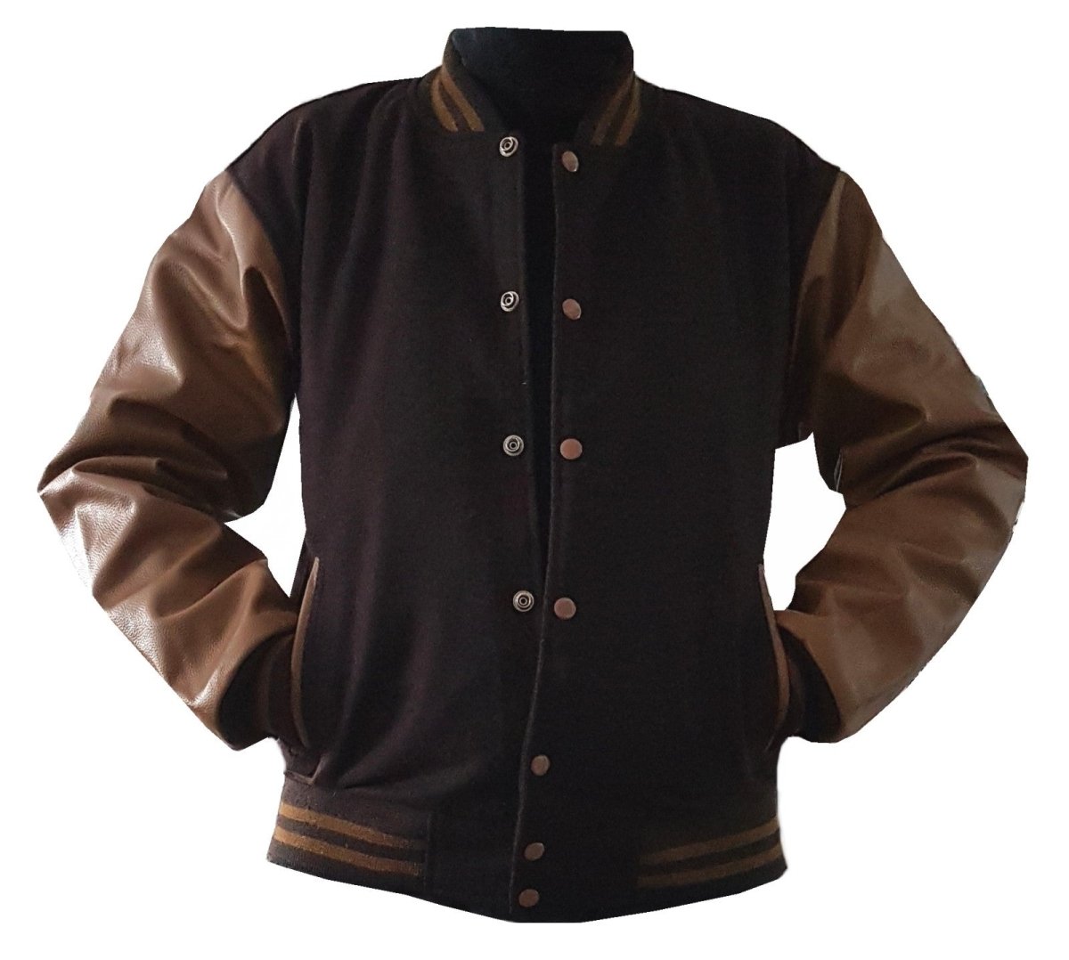 Windhound US Collegejacke College Jacke Lederärmel Retro 90er 80er - braun - braun - Balldiri