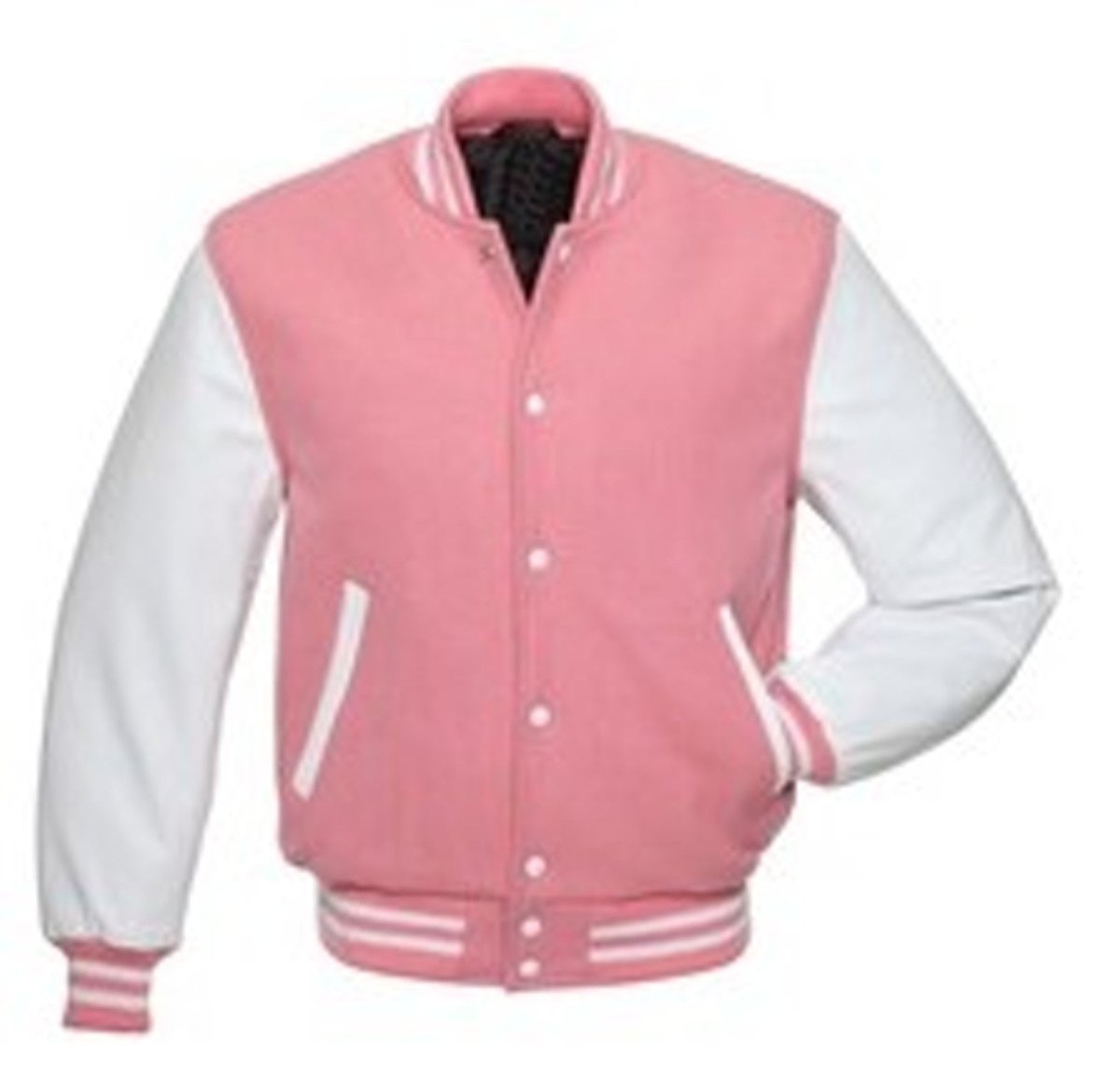 Windhound US Collegejacke College Jacke Lederärmel Retro 90er 80er - rosa - weiß - Balldiri