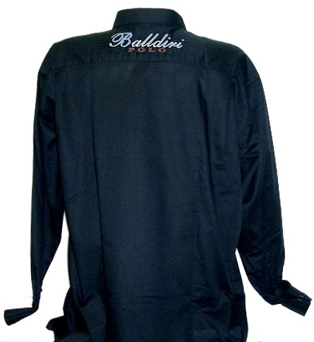 Herrenhemd, 100% Baumwoll-Microtwill, schwarz, klassisch, Langarm