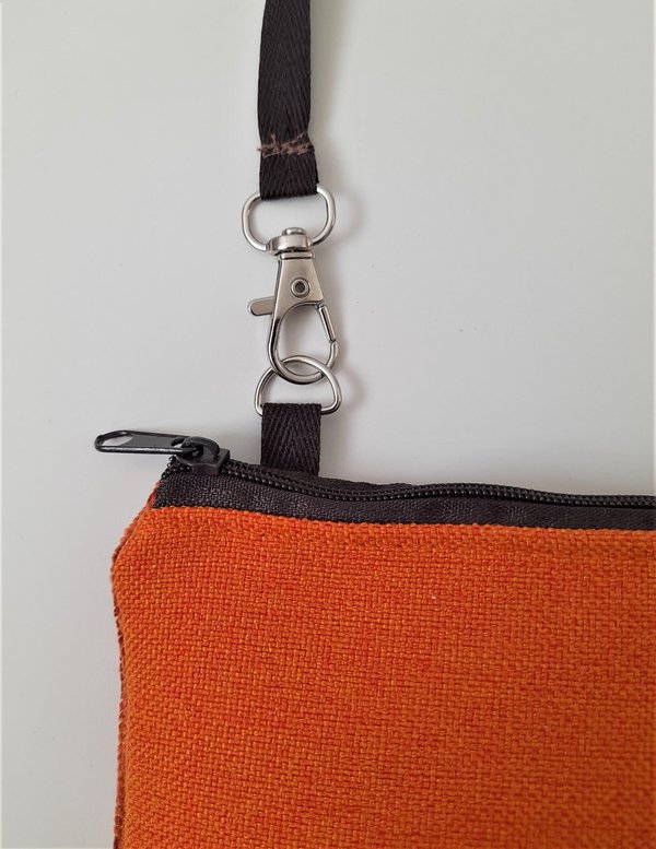 Handytasche zum Umhängen, Crossbody Bag aus Stoff orange